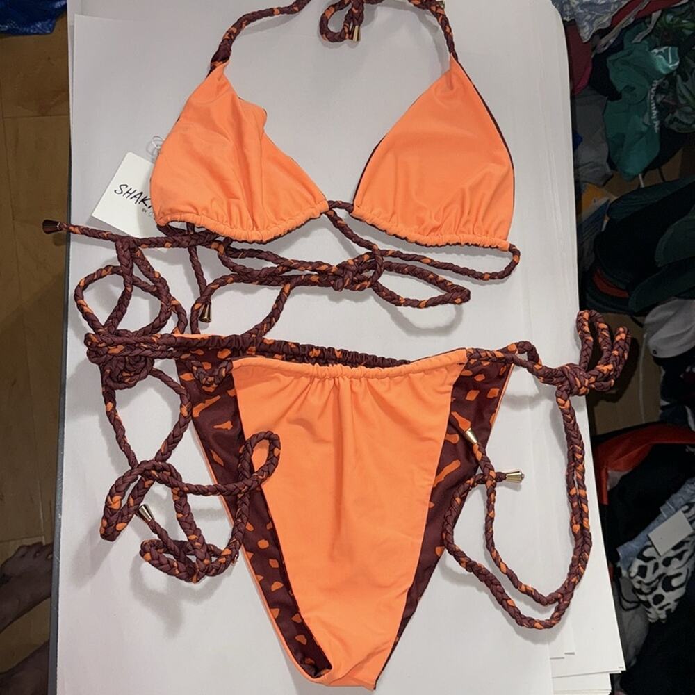 Shakara by ofuure nwt plus size reversible strappy cheeky bikini - Picture 11 of 14
